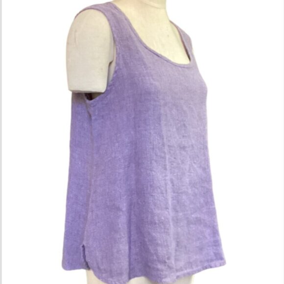 FLAX Linen Tank Top Sz M (10-14) Purple #37M - Picture 1 of 8